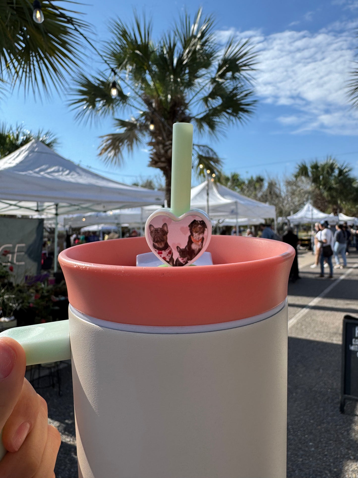Customizable Heart Straw Topper