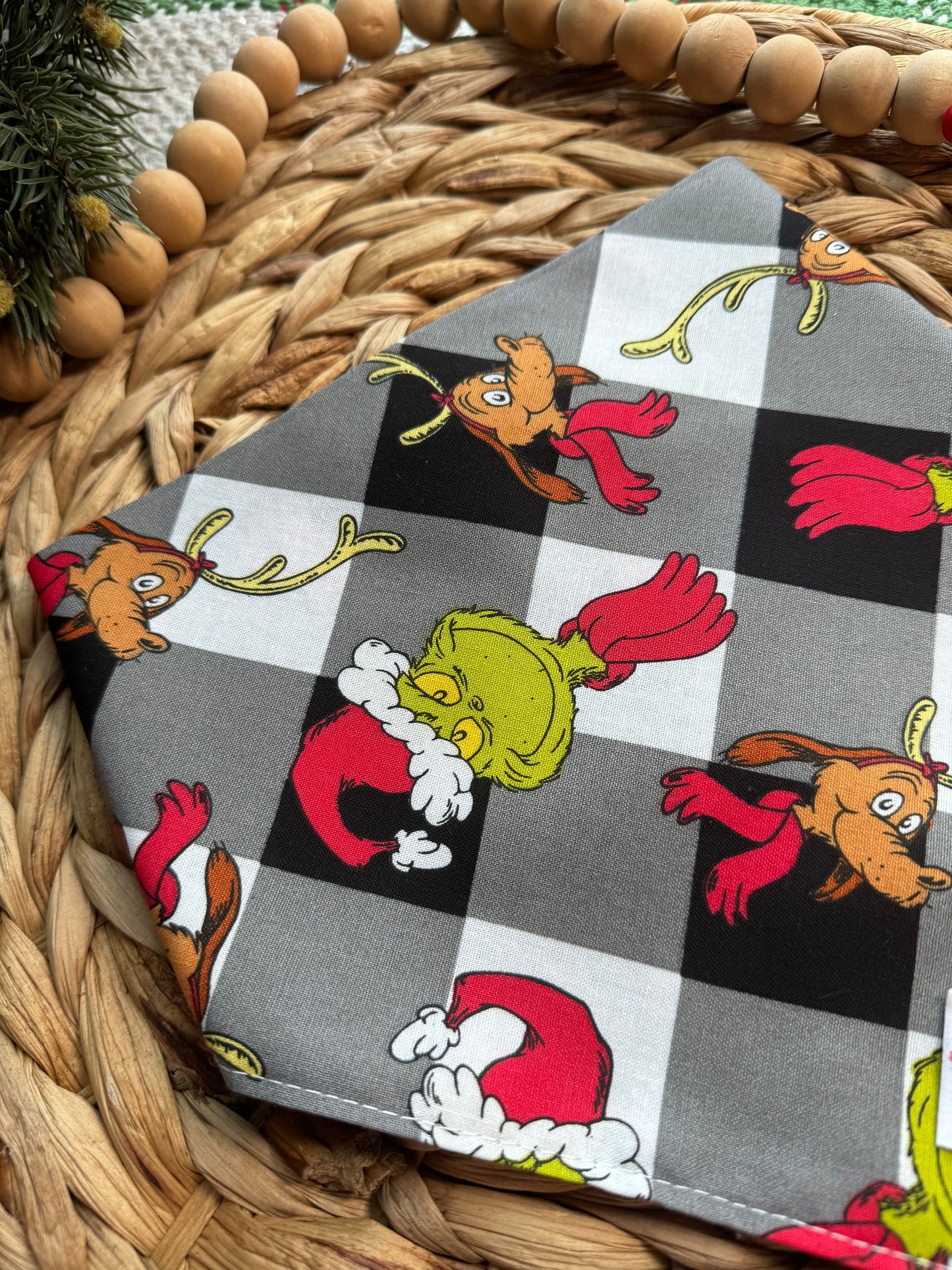 Grinch Gingham Bandana