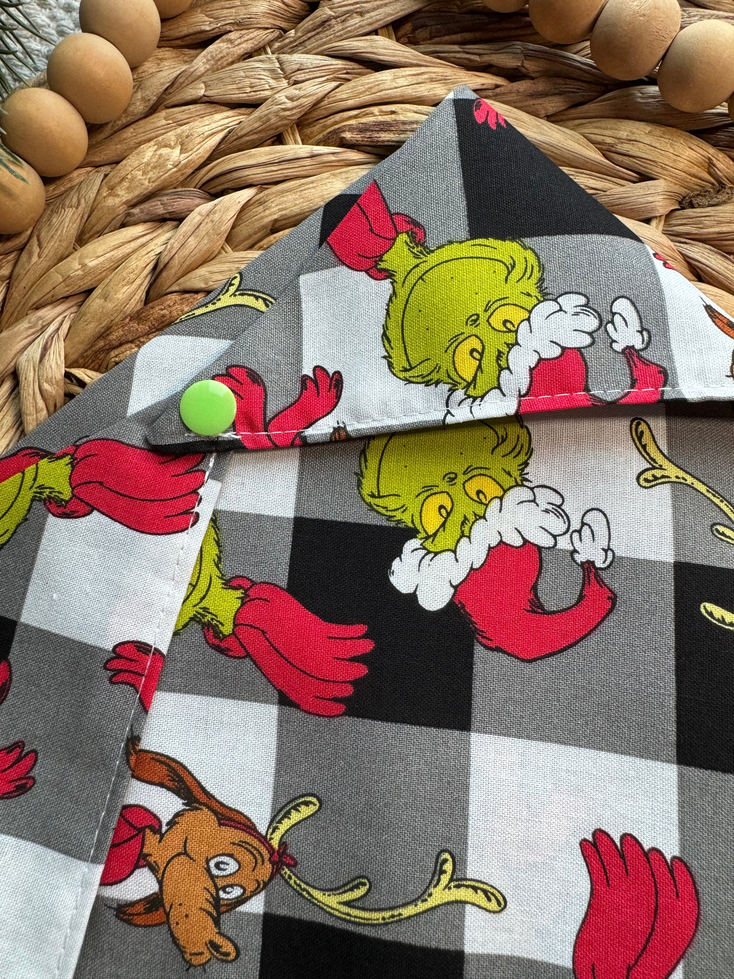 Grinch Gingham Bandana