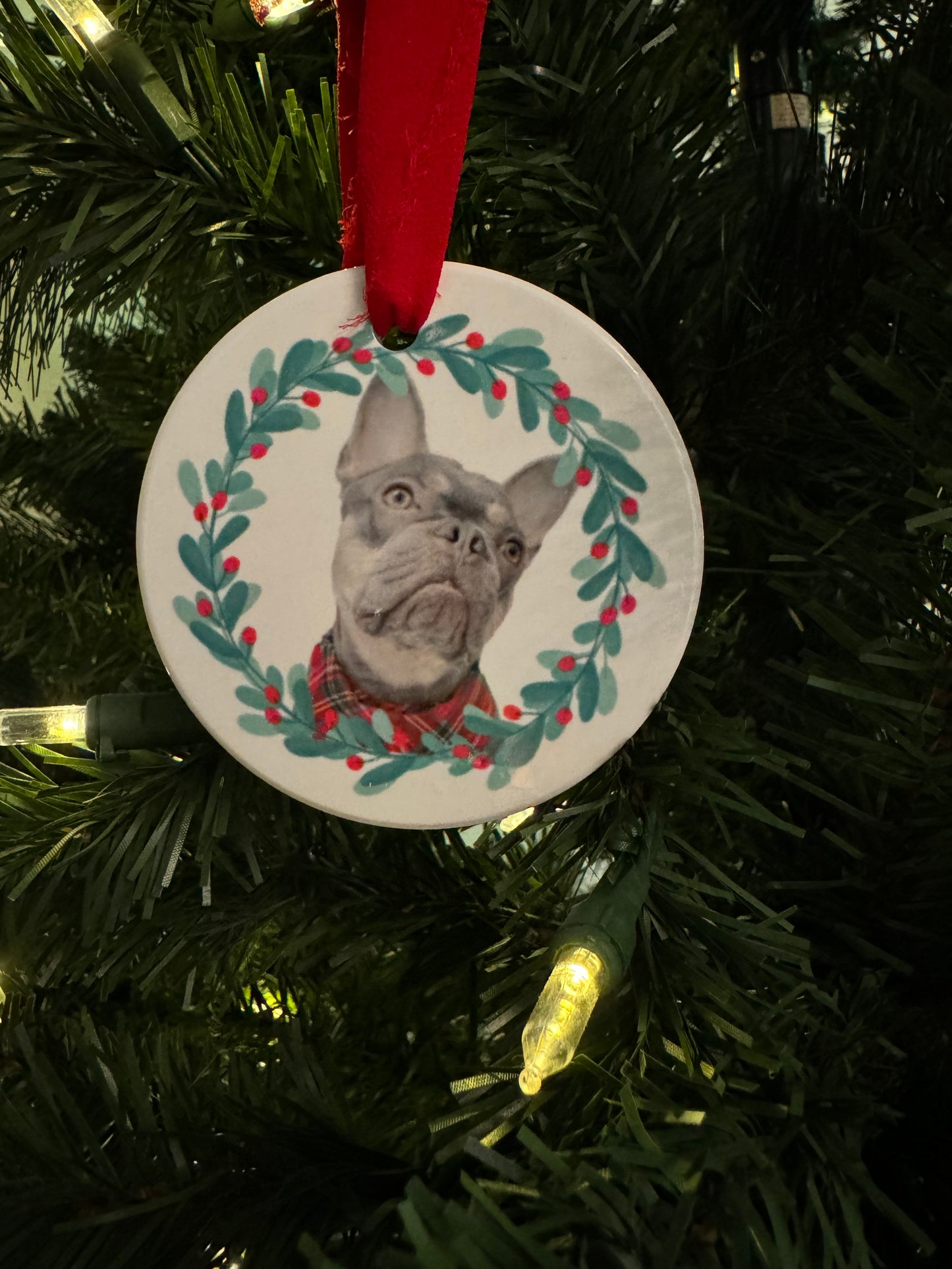 Custom Ceramic Pet Holiday Ornament