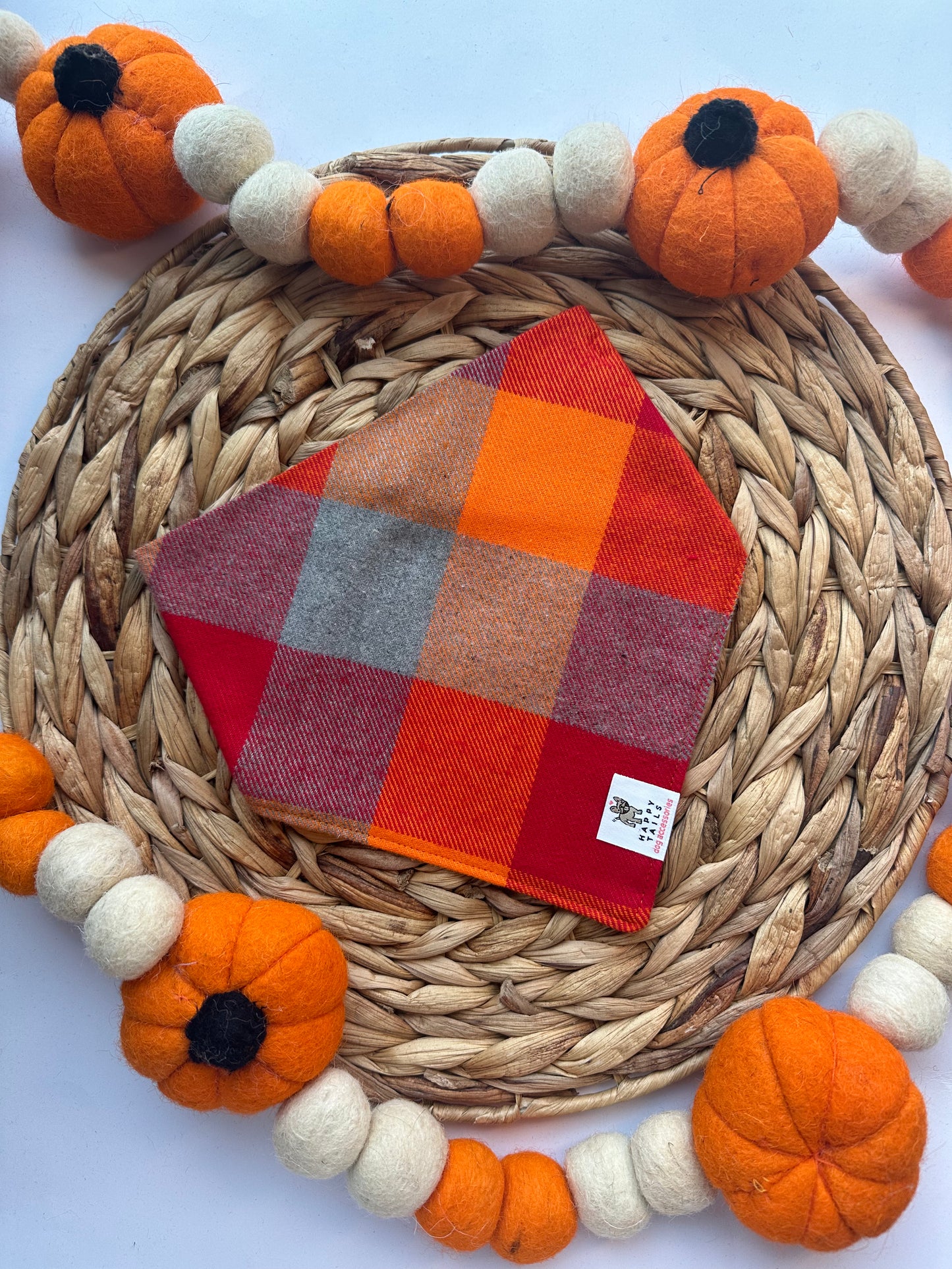 Pumpkin Spice Flannel Bandana