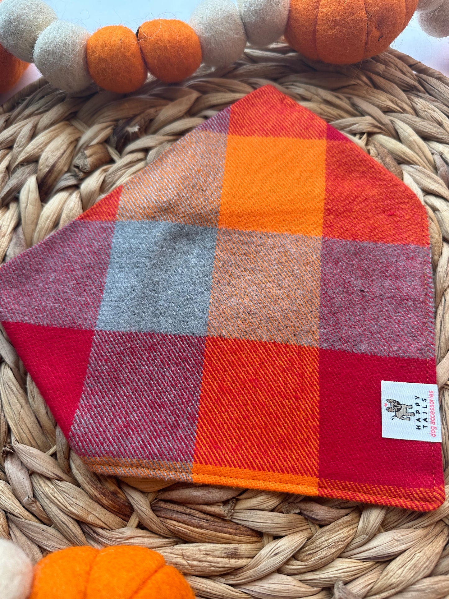Pumpkin Spice Flannel Bandana