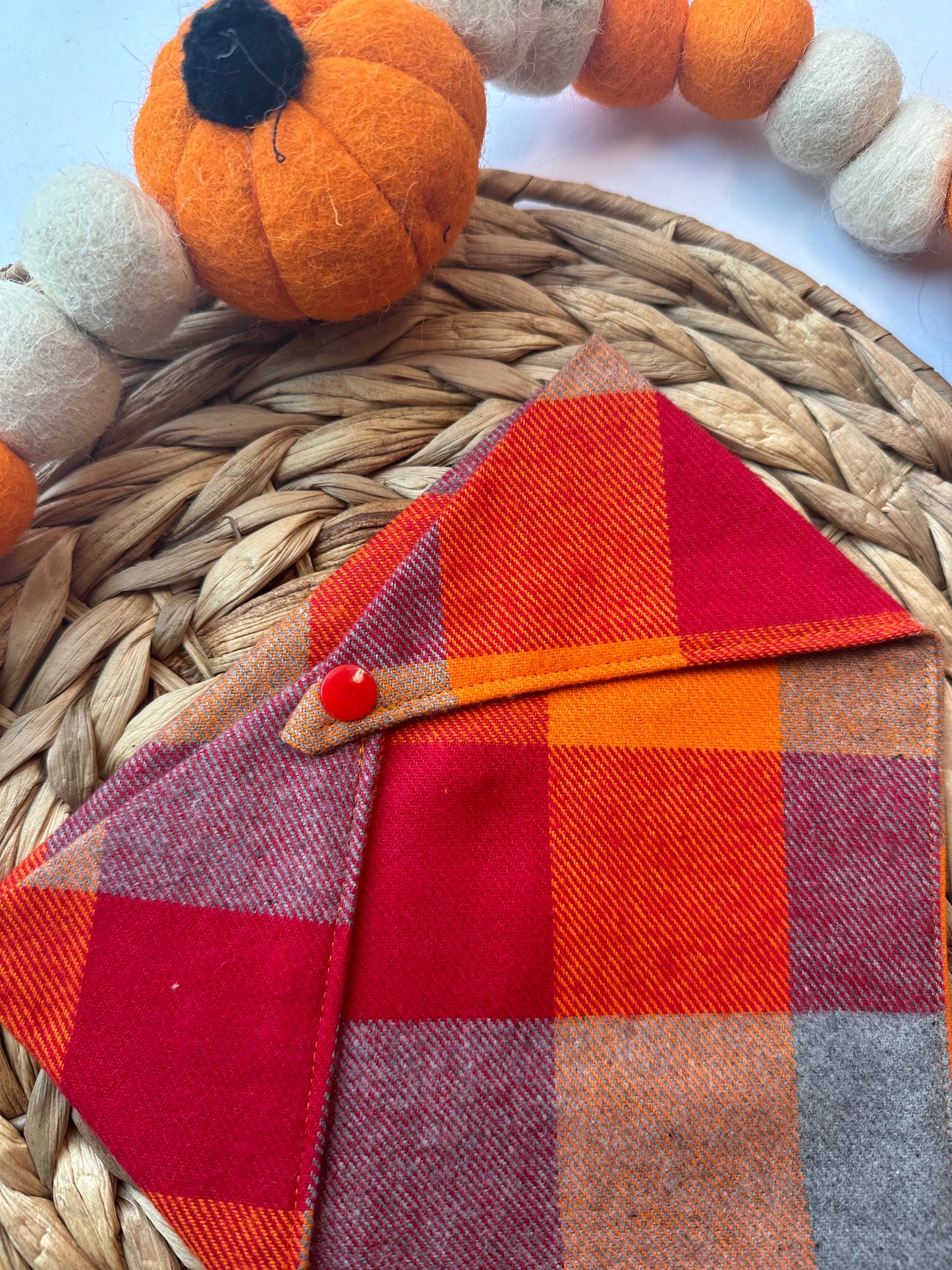 Pumpkin Spice Flannel Bandana