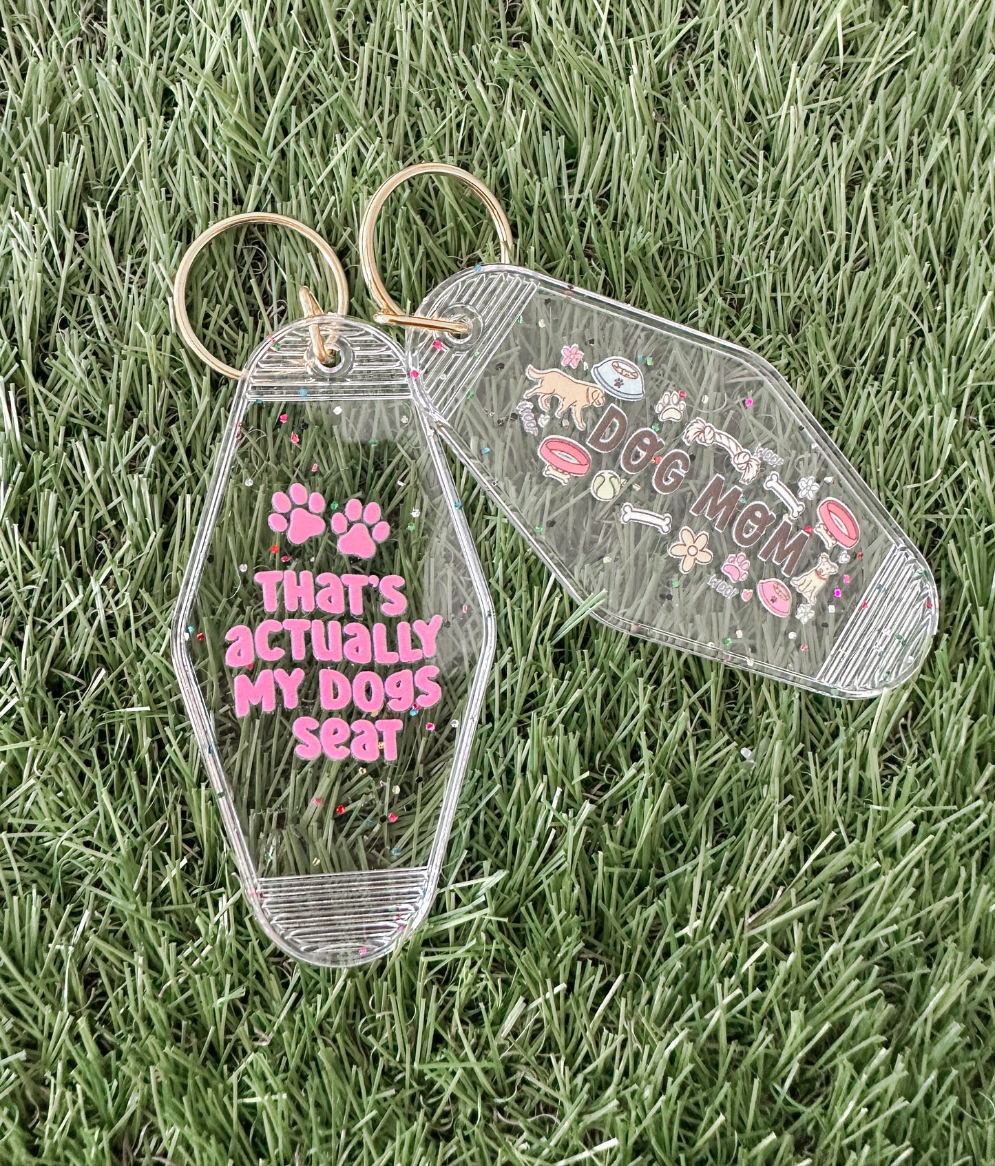 That’s Actually My Dog’s Seat Retro Motel Keychain