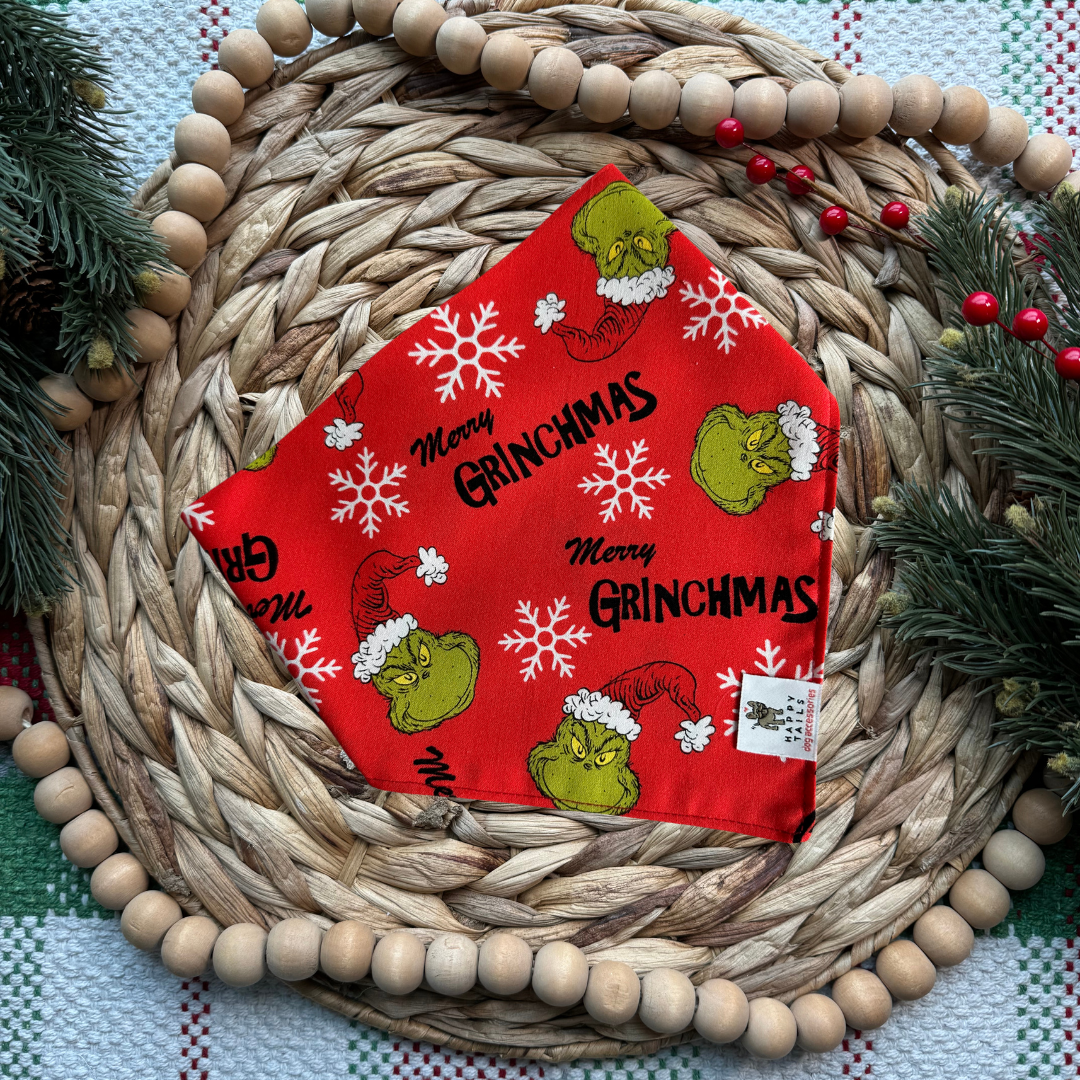 Merry Grinchmas Dog Bandana