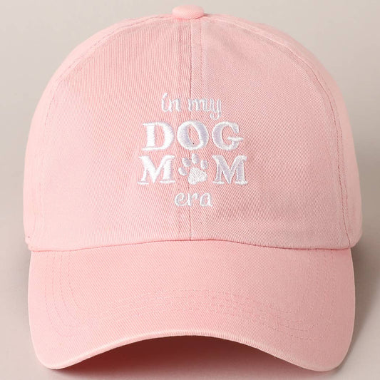 Embroidered In My Dog Mom Era Baseball - Pink