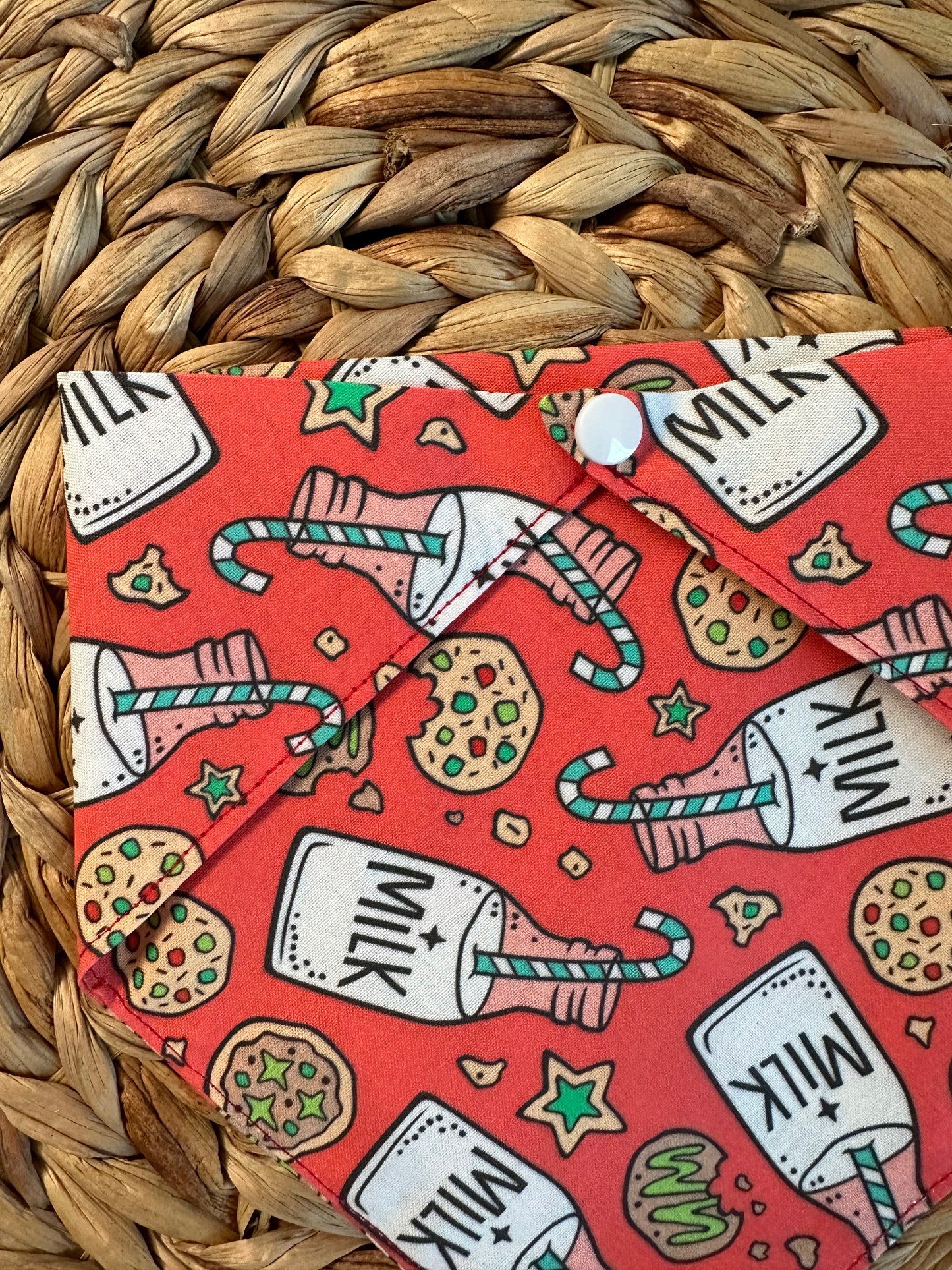Milk and Cookies Holiday Dog Bandana