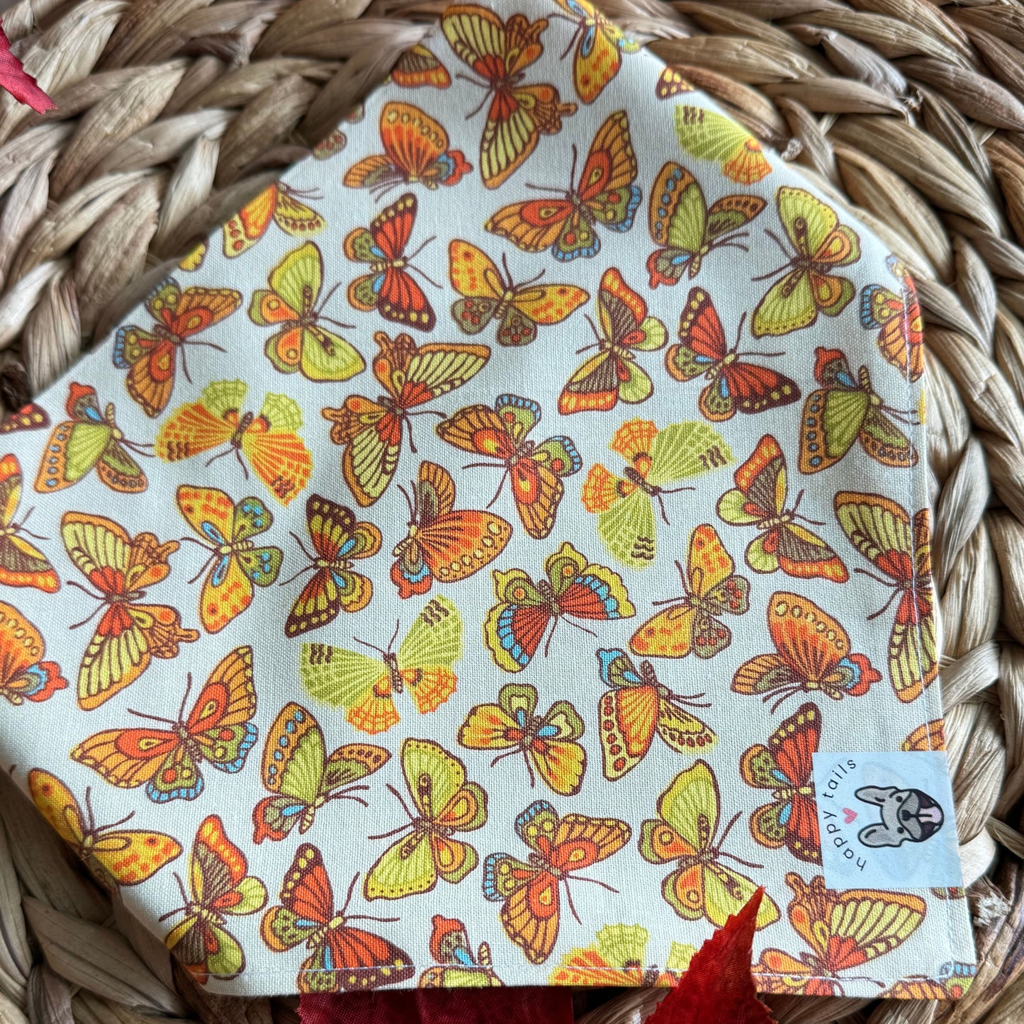 Golden Butterflies Bandana