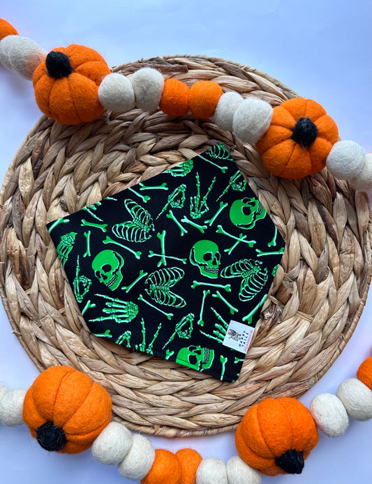 Glow in the Dark Halloween Skeletons Bandana