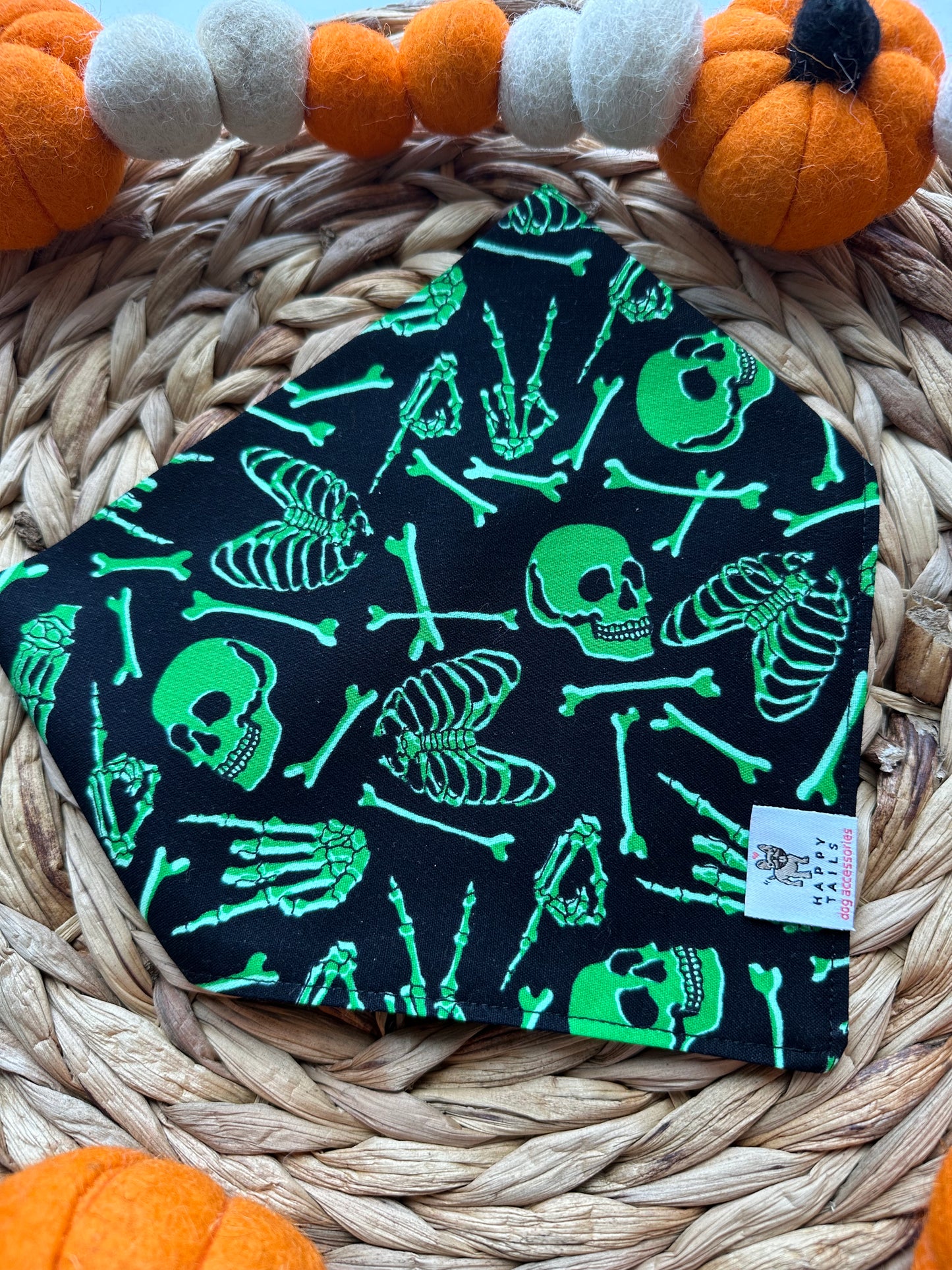 Glow in the Dark Halloween Skeletons Bandana