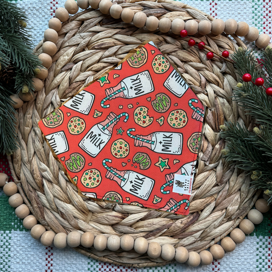 Milk and Cookies Holiday Dog Bandana