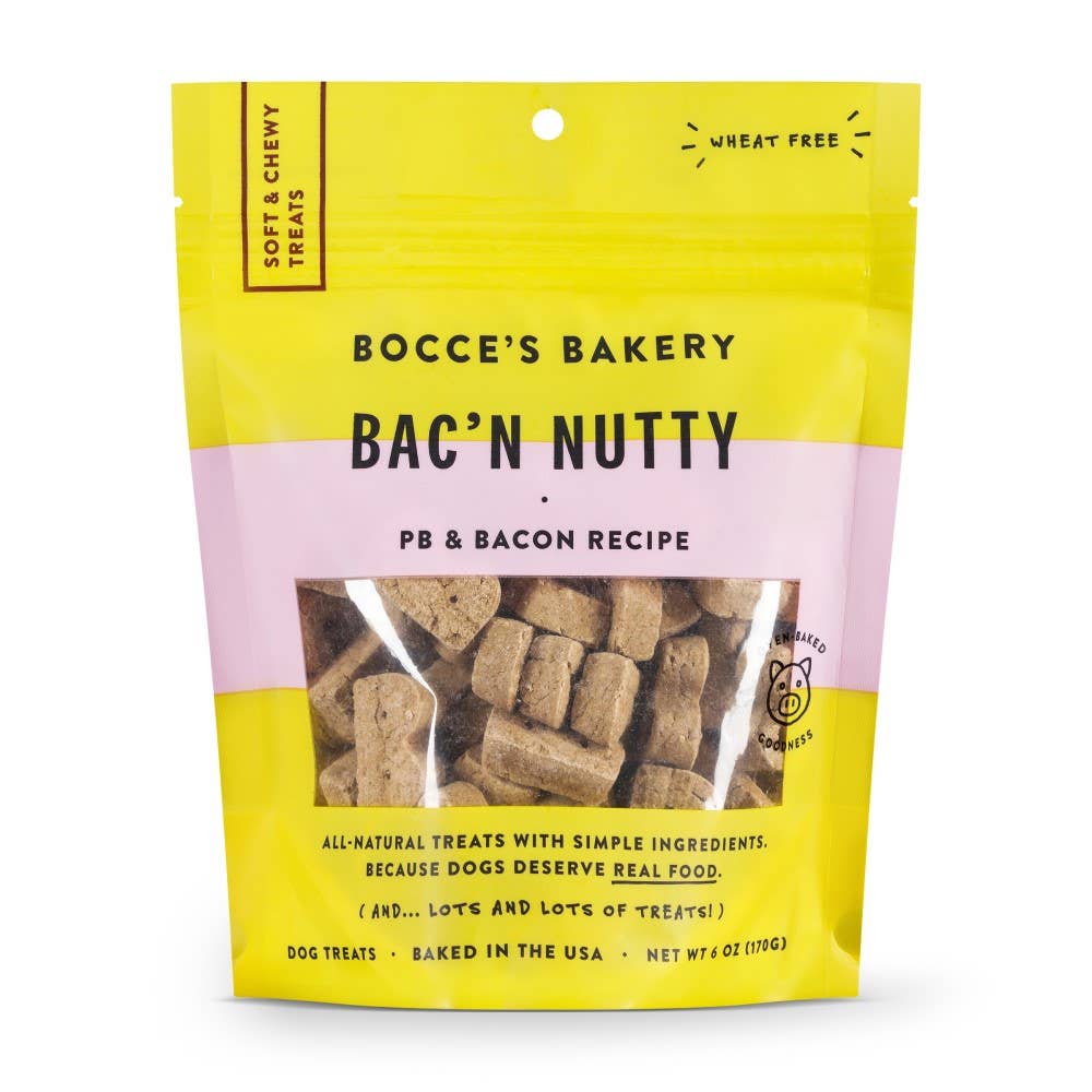 Bocce's Bakery Bac'N Nutty 6oz Soft & Chewy Dog Treats